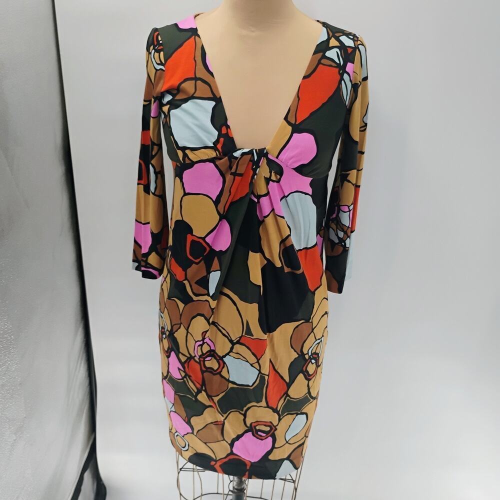 Diane von Furstenberg 100% Silk Jersey Multi Dress Sz 2 - Picture 14 of 16